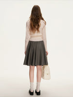 Gray Bow-Tie A-Line Skirt