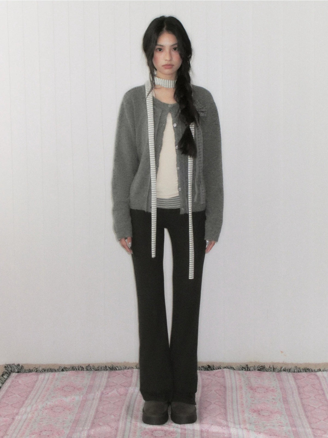 Soft Knit Bow Detail Cropped Cardigan