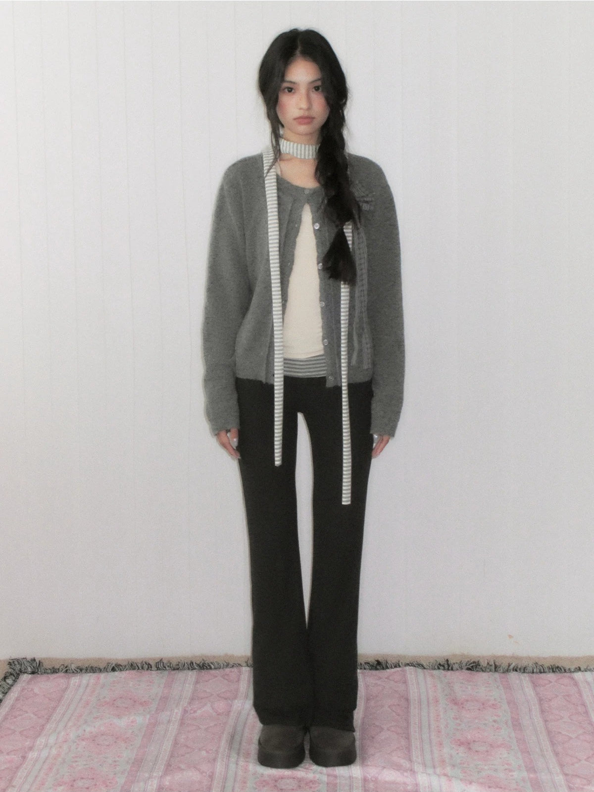 Soft Knit Bow Detail Cropped Cardigan