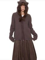 Bear Ear Knit Cardigan