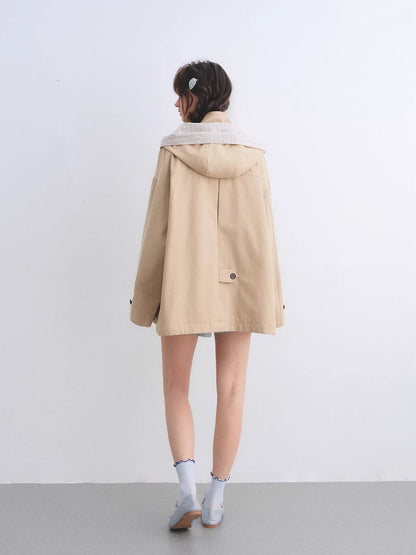 Detachable Ear Plaid Trench