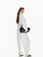 Vintage Washed Denim Wide Leg Jumpsuit