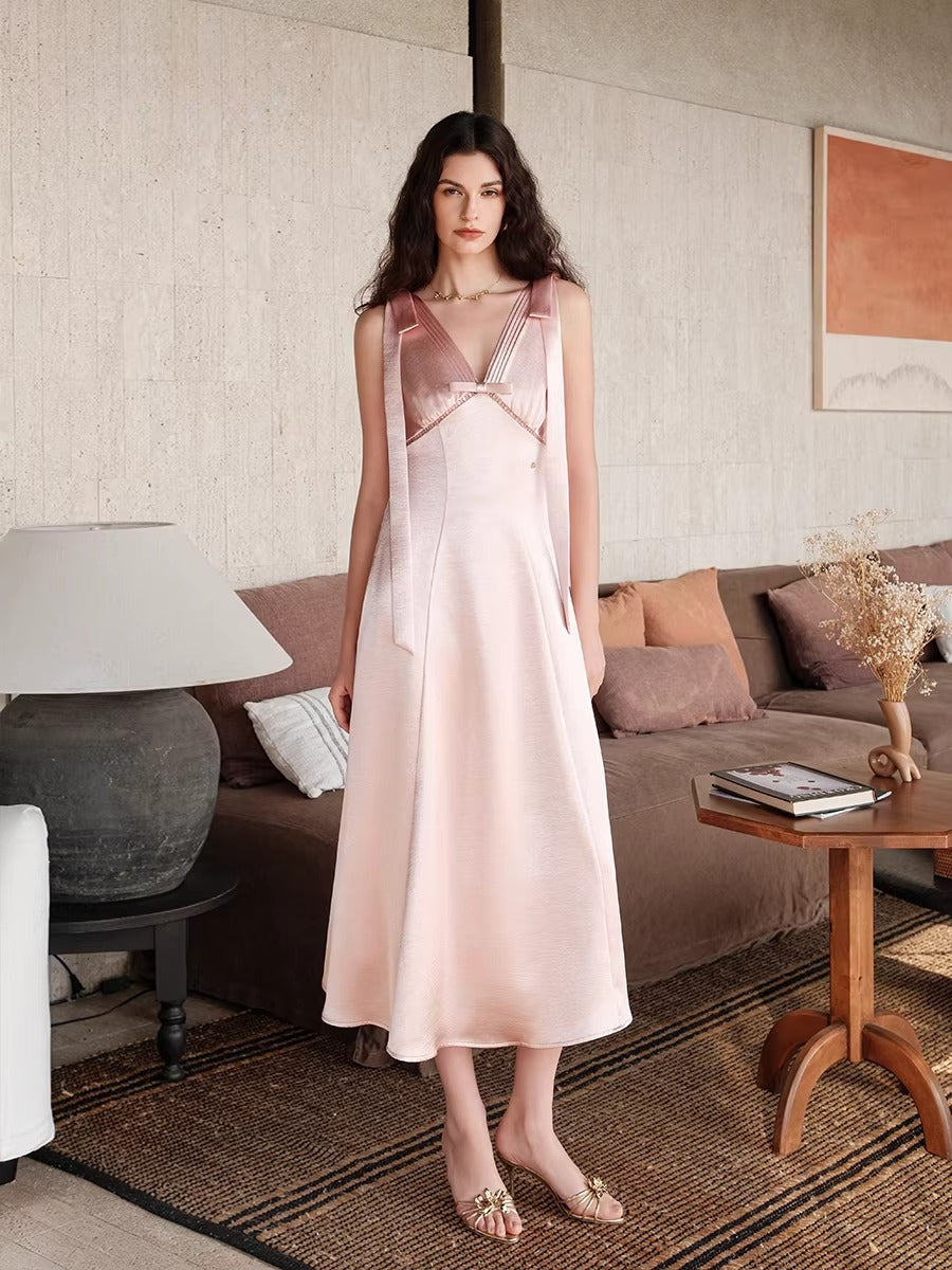 Peggy Satin Halter Dress