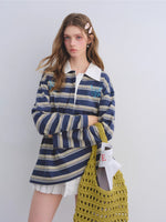 Striped Embroidered Polo Tee