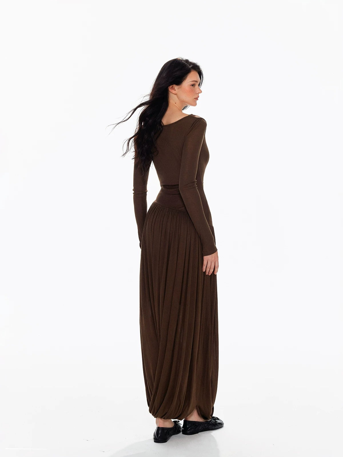 Tencel Wool Lace Waist Knit Dress