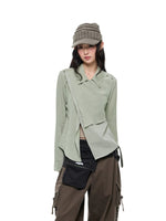 Korean Asymmetric Collar Shirt