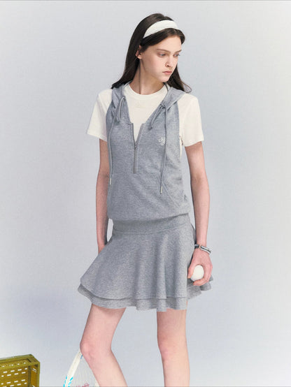 Hooded Layered Romper