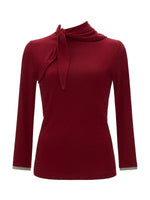 Soft Tie Neck Fitted Sleeve Top