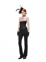 Washed Leather Corset Top
