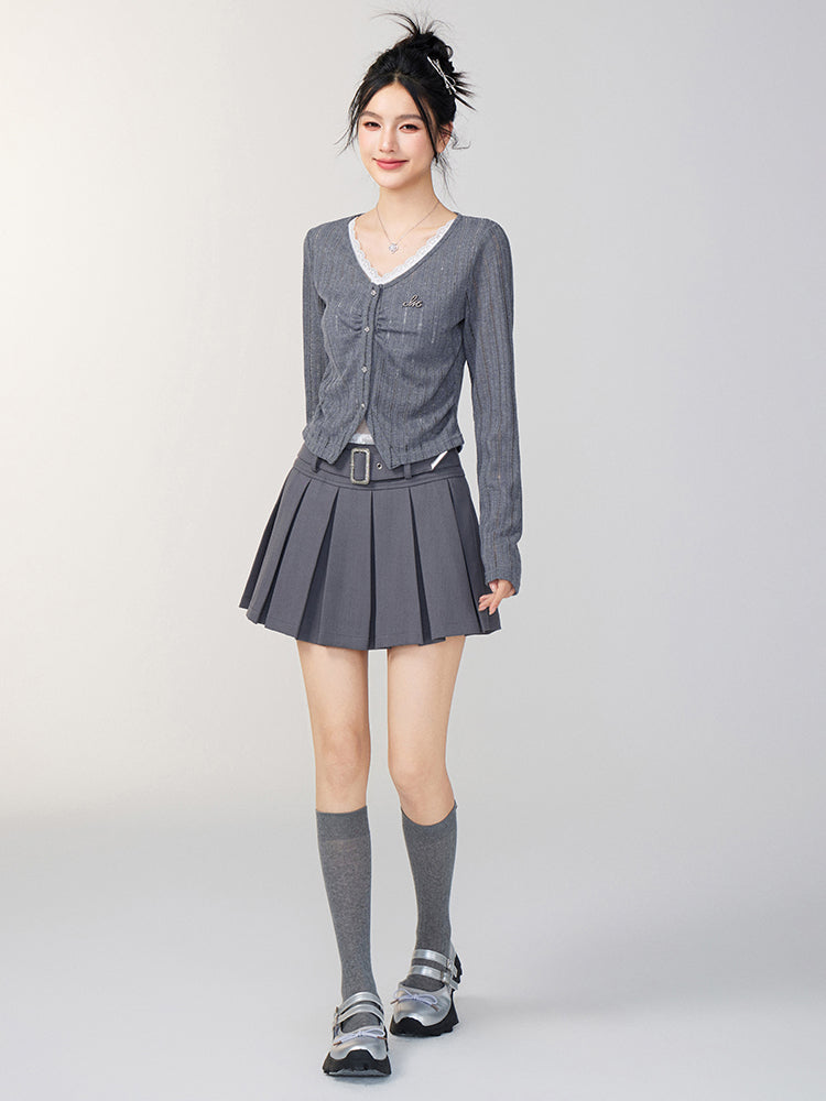 Lace Panel Knit Cardigan