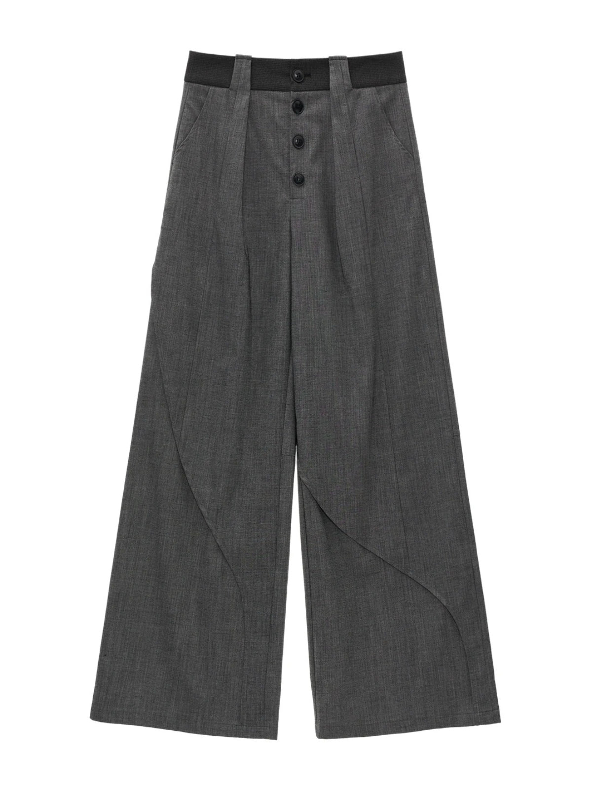 Structured Linen Blend Wide Leg Trousers