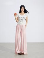Lace Draped Wide-Leg Pants Set