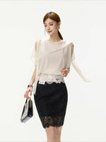 Off Shoulder Chiffon Blouse