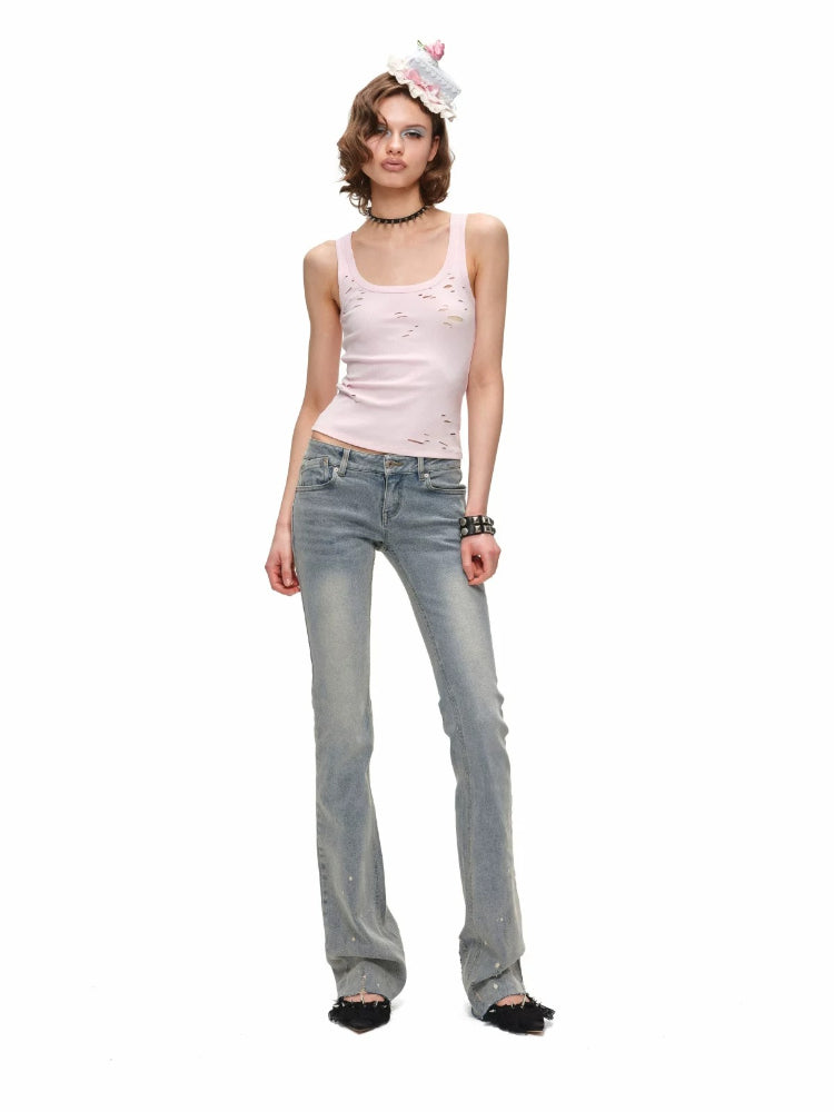 Cutout U-Neck Tank Top