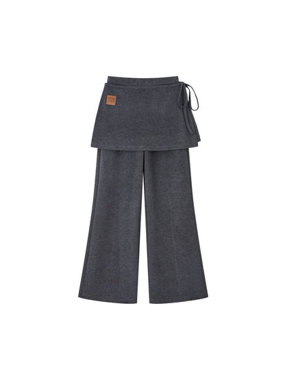 Detachable Drape Micro-Flare Pants