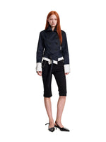 Faux Layered Cropped Trench Jacket