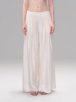 Beige Pleated Accordion Pants