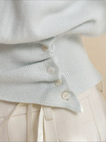 Mint Green Lace Tie Knit Pullover