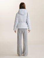 Drawstring Waist Hooded Down Jacket