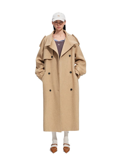 Silk Wool Blend Trench Coat