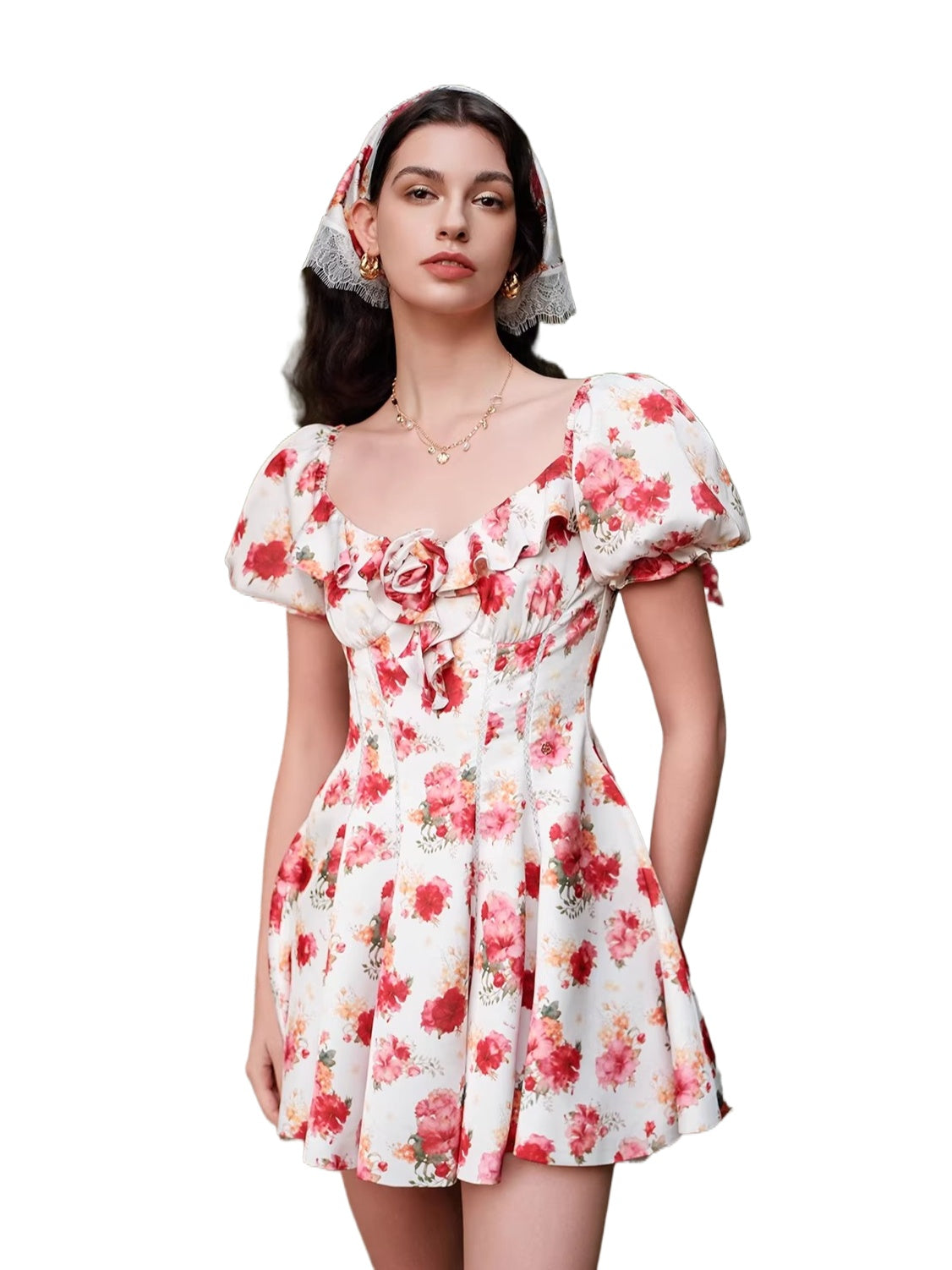 Florette Satin Chiffon Dress
