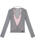 Layered Halter Knit Top