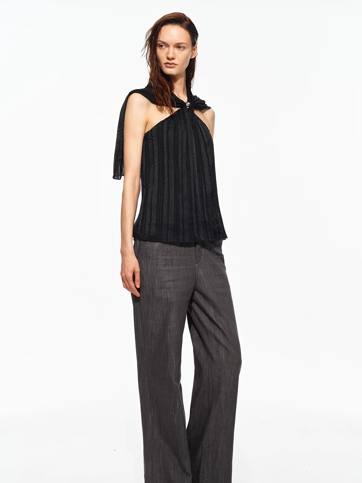 Shimmer Halter Cape Top