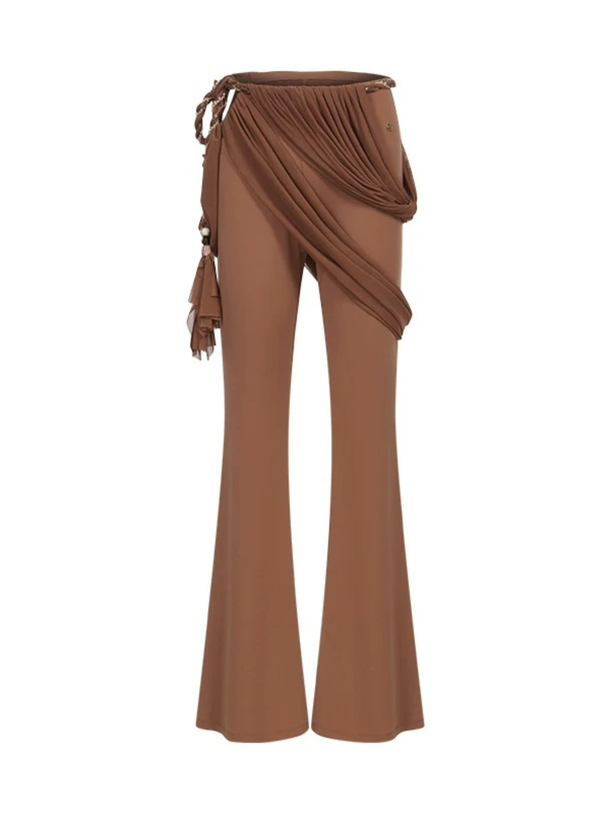 Lace Tie Top Flare Pants Set