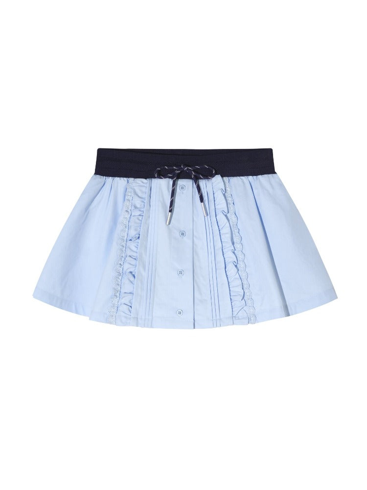 Ruffle Drawstring Mini Skirt