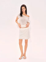 Linen Ruffle Tube Skirt