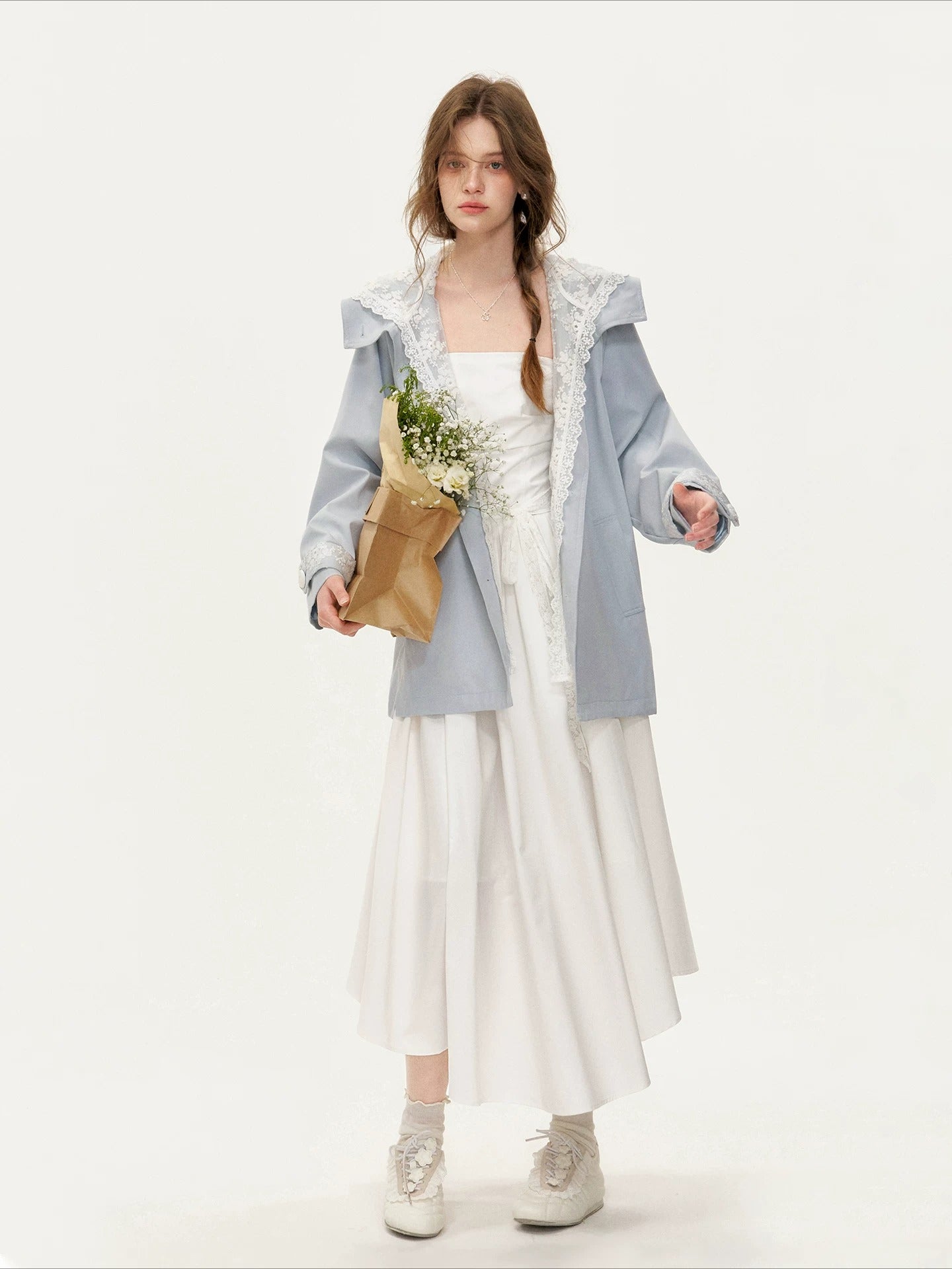Lace Hooded Windbreaker