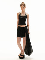 Layered Embroidered Letter Cami Top