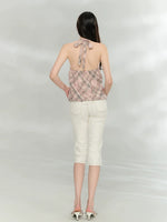 Floral Halter V-Neck Top