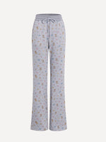 Floral Bear Bunny Off-Shoulder Sweatshirt & Pants Set