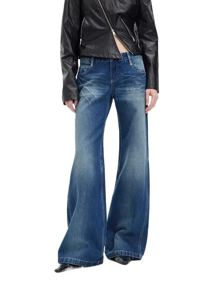 Vintage Washed Lightning Whisker Straight Jeans