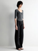 Cross-Design Low-Waisted Casual Pants