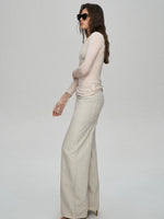 Lyocell Wool Sequin V-Neck Top