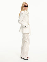 Draped Collar Belted Trench Coat