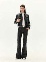 Coated Medici Waxed Flare Pants