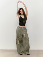 Irregular Tie-Dye Polka Dot Lace Vest
