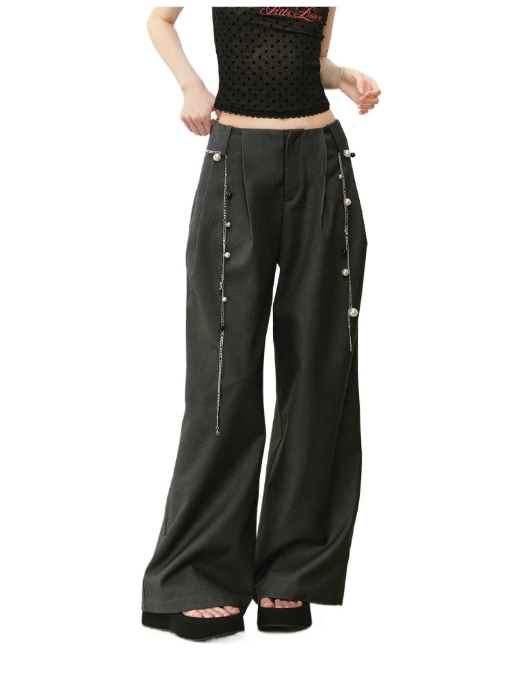 Waist-relaxed Wide-leg Suit Pants