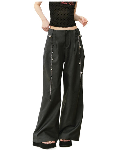 Waist-relaxed Wide-leg Suit Pants