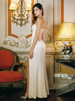 Satin Lace Backless Dress