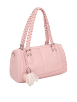 Pink Woven Shoulder Bag