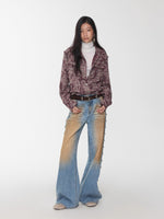 Washed Plaid Frayed-Edge Fitted Shirt