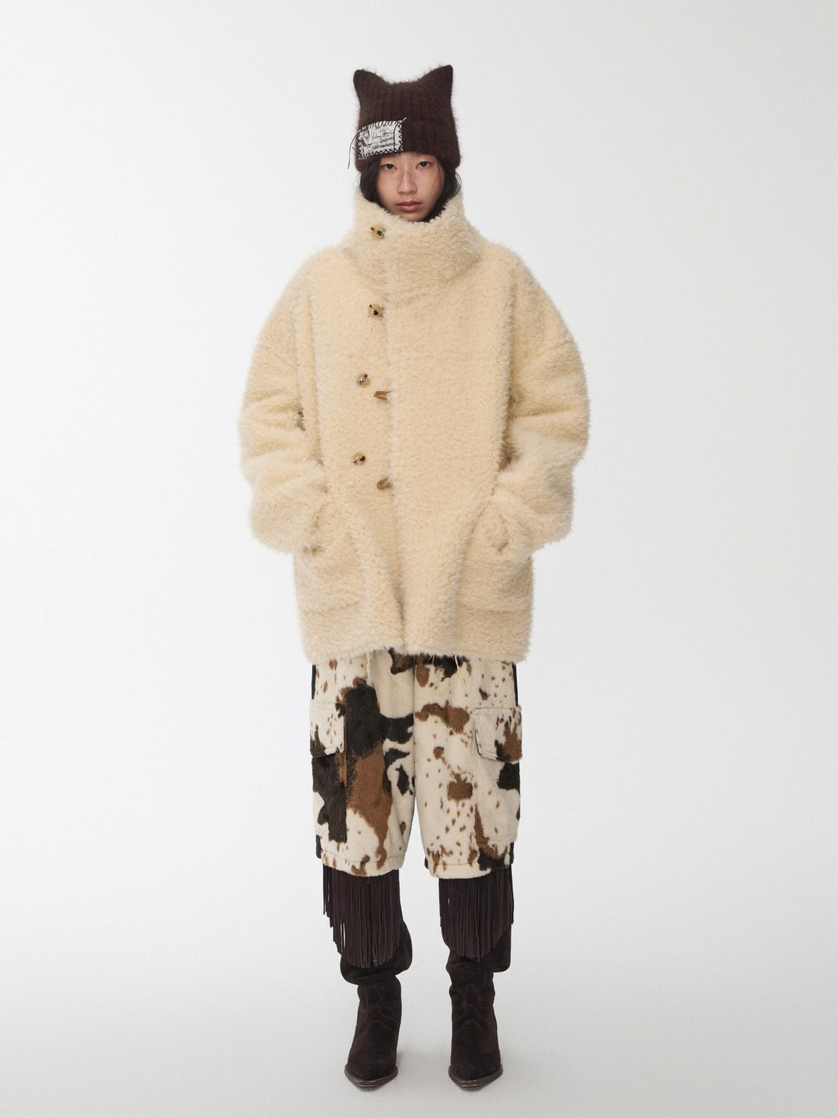 Reversible Shearling Toggle Jacket