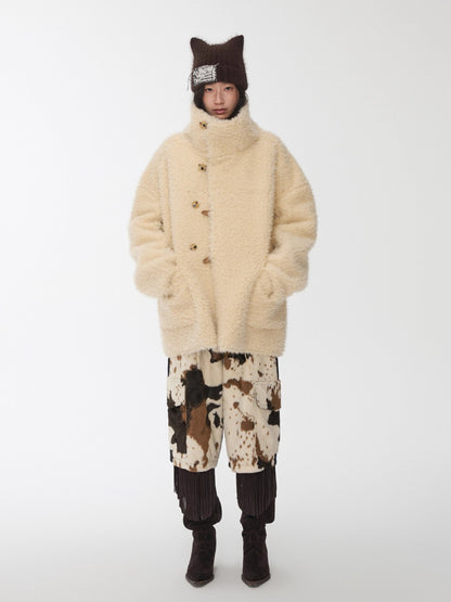 Reversible Shearling Toggle Jacket