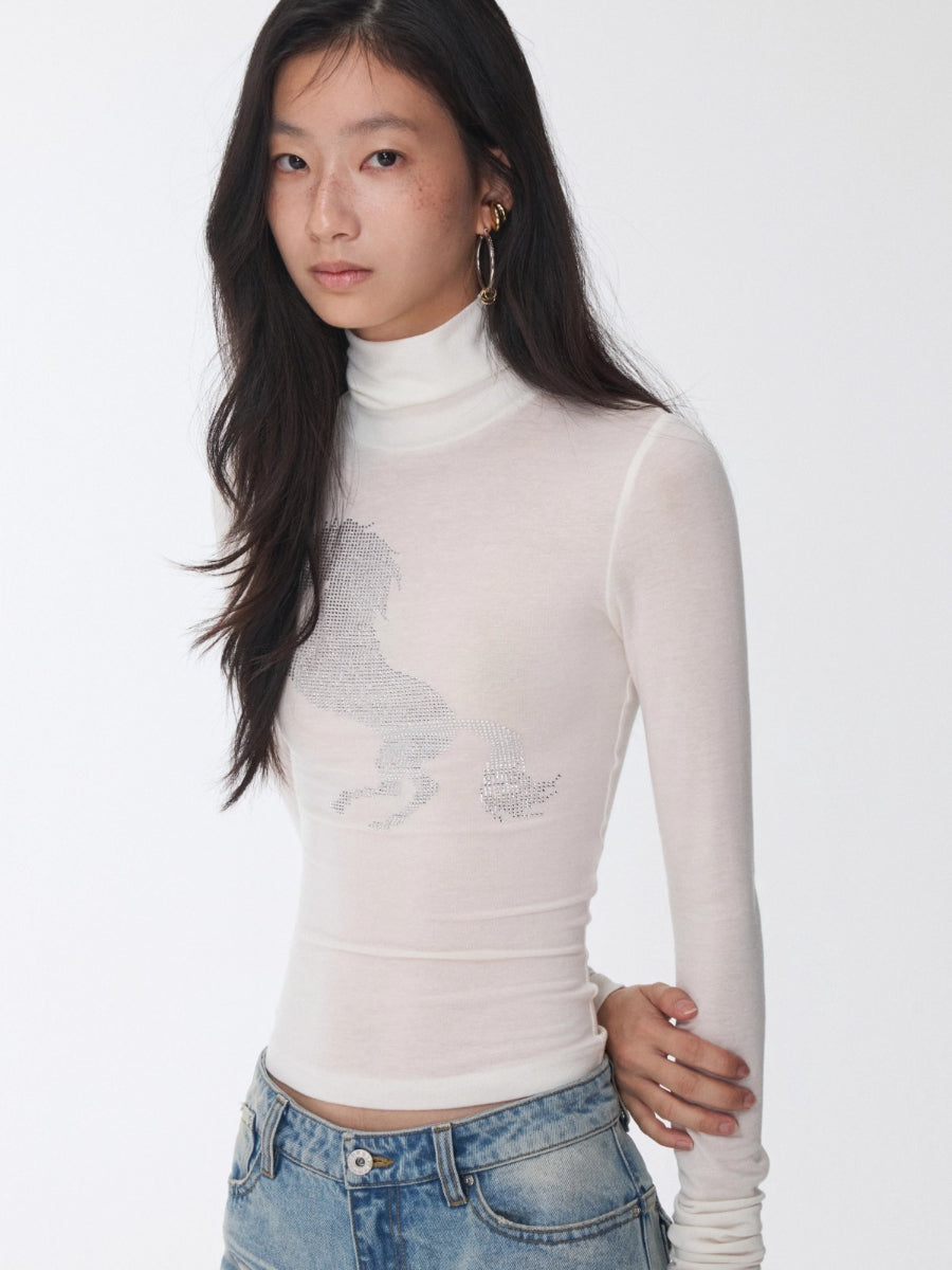 Crystal-Embellished Turtleneck