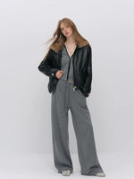 Vintage Leopard Collar PU Jacket