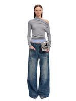 "Wasteland" Vintage Washed Wide-Leg Jeans